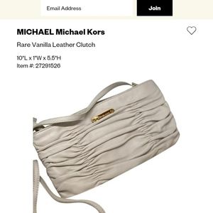New Michael Kors Vanilla leather clutch